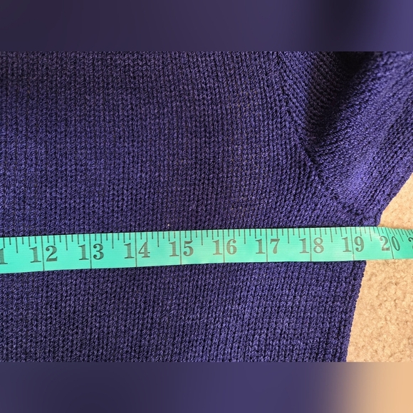 FRANCO VALERI Vintage Angora Electeic Blue and White Patterned Sweater. Large - Picture 11 of 12